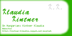 klaudia kintner business card